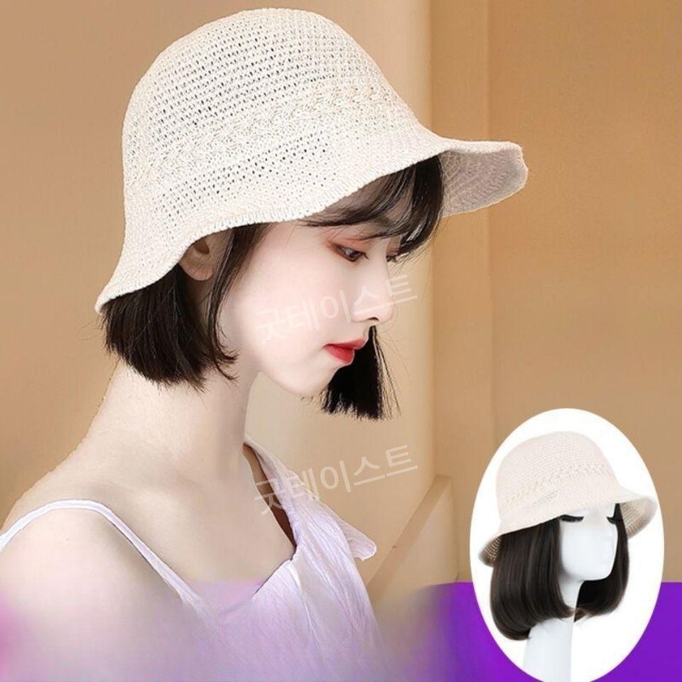 모자가발 일체형 여성 가발모자 단발 암환자 여름 항암가발 - 상품 이미지