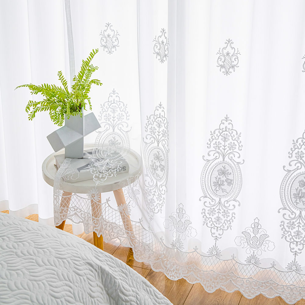 사라하우스 라보떼 고급 자수 화이트 레이스 가리개 가림막 커튼