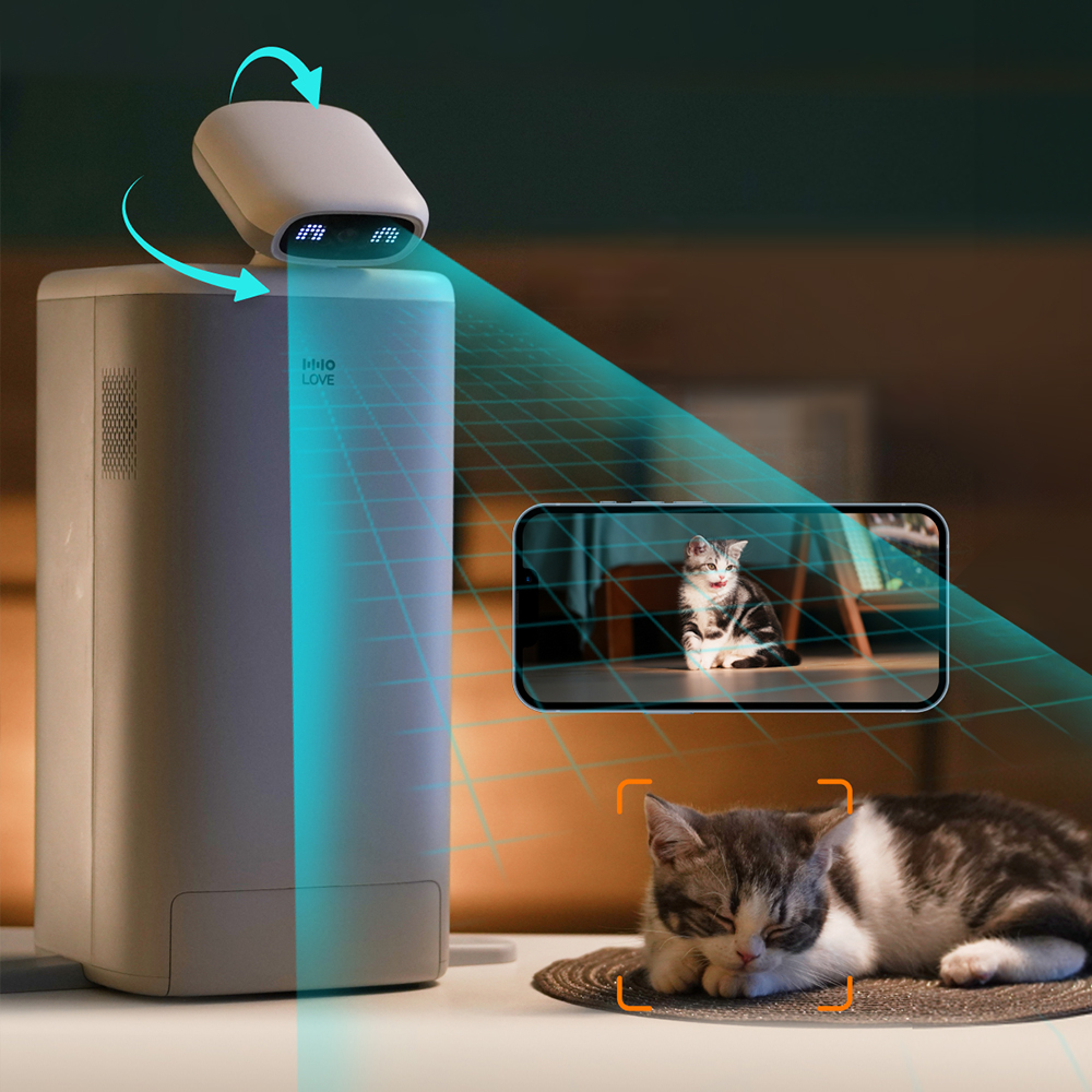 펫쭈 고양이 AI 자동급식기 강아지 360도 회전 카메라 반려동물 펫
