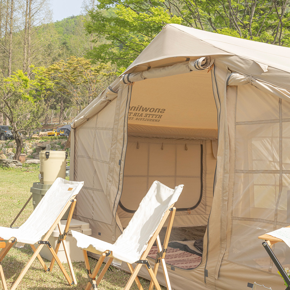 스노우라인 휘떼 에어텐트 2.5 캠핑 사이드TPU창 타프 전동펌프 포함