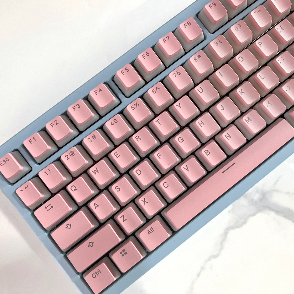 푸딩 투명 키캡 핑크 LED RGB 반투명 OEM PBT 커스텀 키보드키캡 117키 - 상세 이미지 3