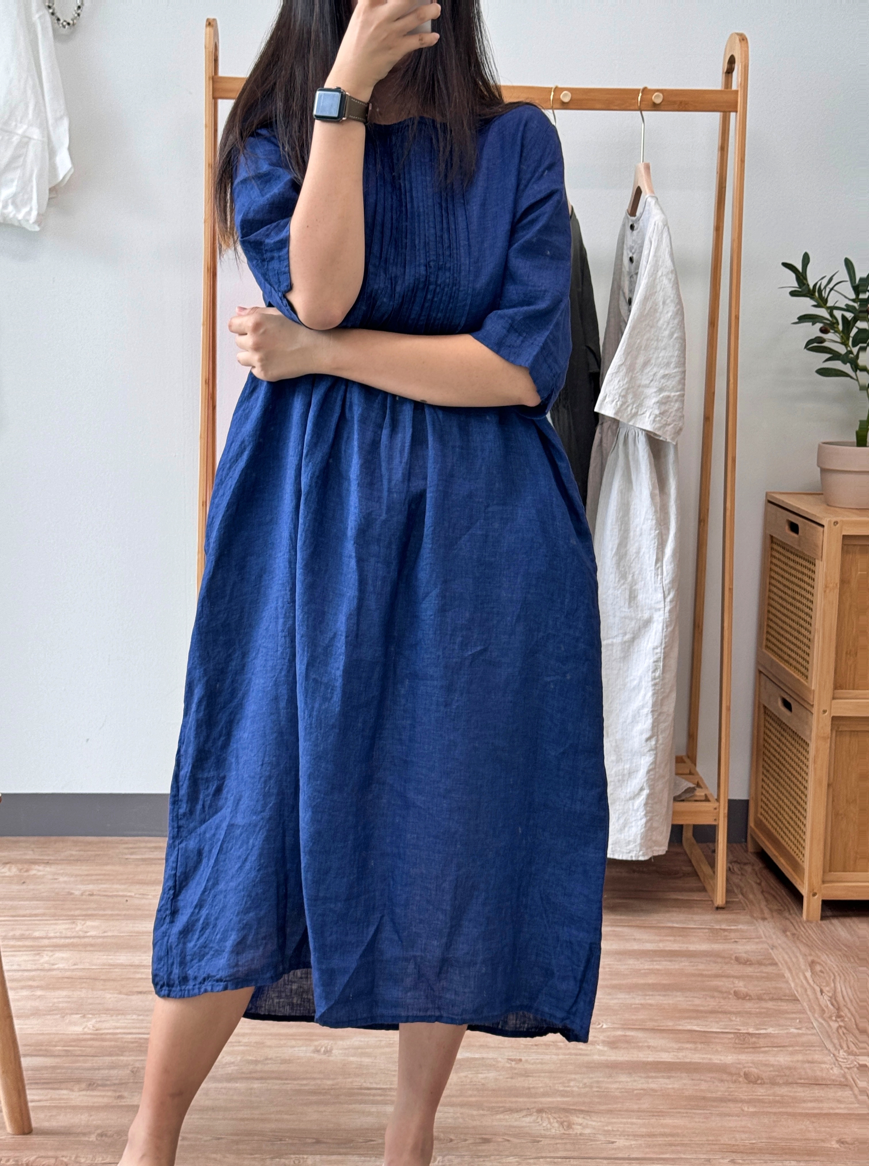 린넨여름원피스 루즈핏원피스 시원한엄마옷 여름마실룩 - 상세 이미지 4