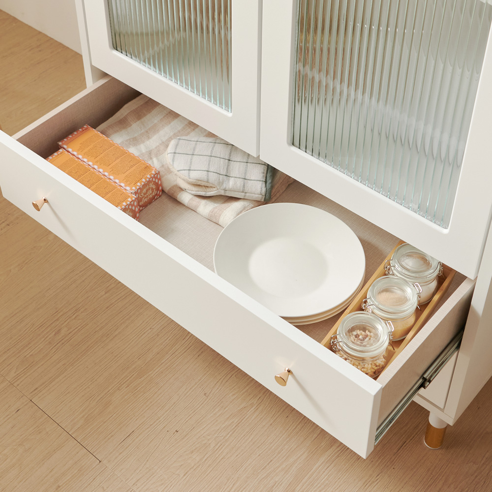 슈비 모루 유리 진열장 800 홈카페장 주방 거실 수납장 그릇 장식장 커피머신 선반