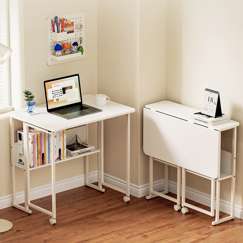 바퀴달린 슬림 접이식 책상 슬림형 대형 학생 원룸 간이 미니 공부 테이블