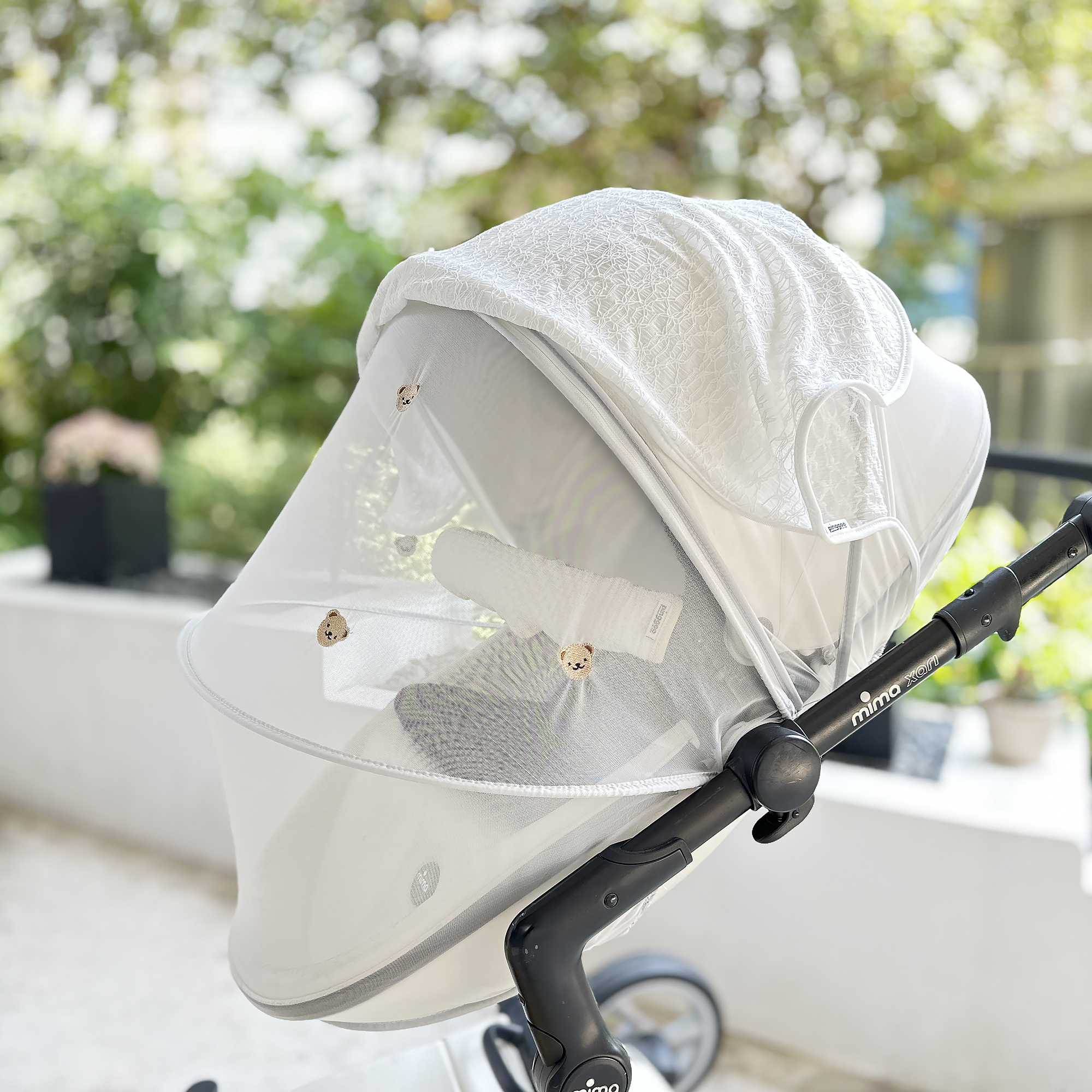 유모차 모기장 곰돌이모기장 햇빛가리개 세트