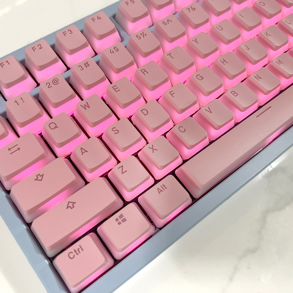 푸딩 투명 키캡 핑크 LED RGB 반투명 OEM PBT 커스텀 키보드키캡 117키 - 상세 이미지 4