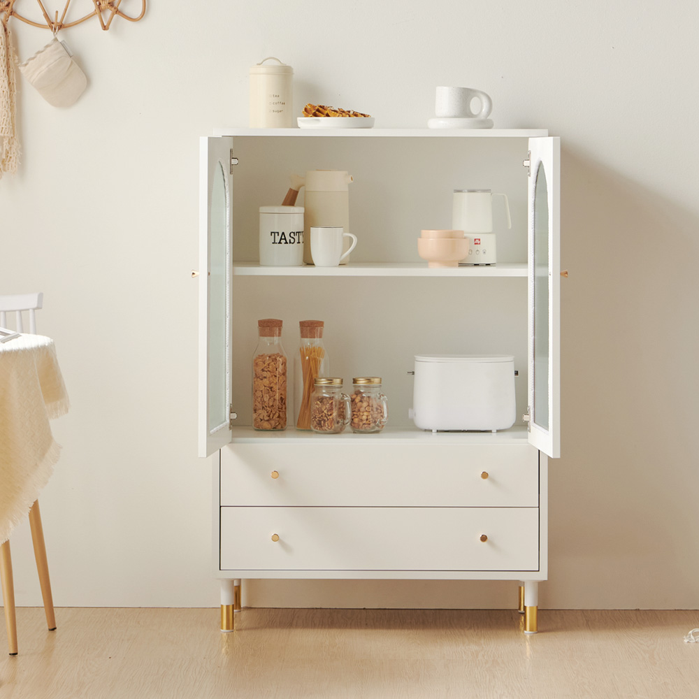 슈비 모루 유리 진열장 800 홈카페장 주방 거실 수납장 그릇 장식장 커피머신 선반