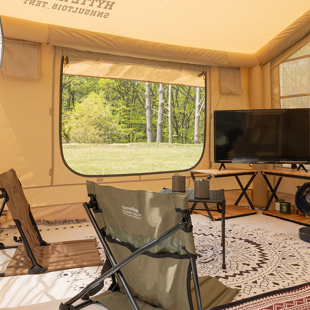 스노우라인 휘떼 에어텐트 2.5 캠핑 사이드TPU창 타프 전동펌프 포함