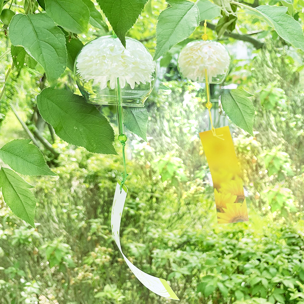 꽃 후우링 일본 유리 풍경 후링 후우린 유리종 현관 문 종 윈드차임벨 국화