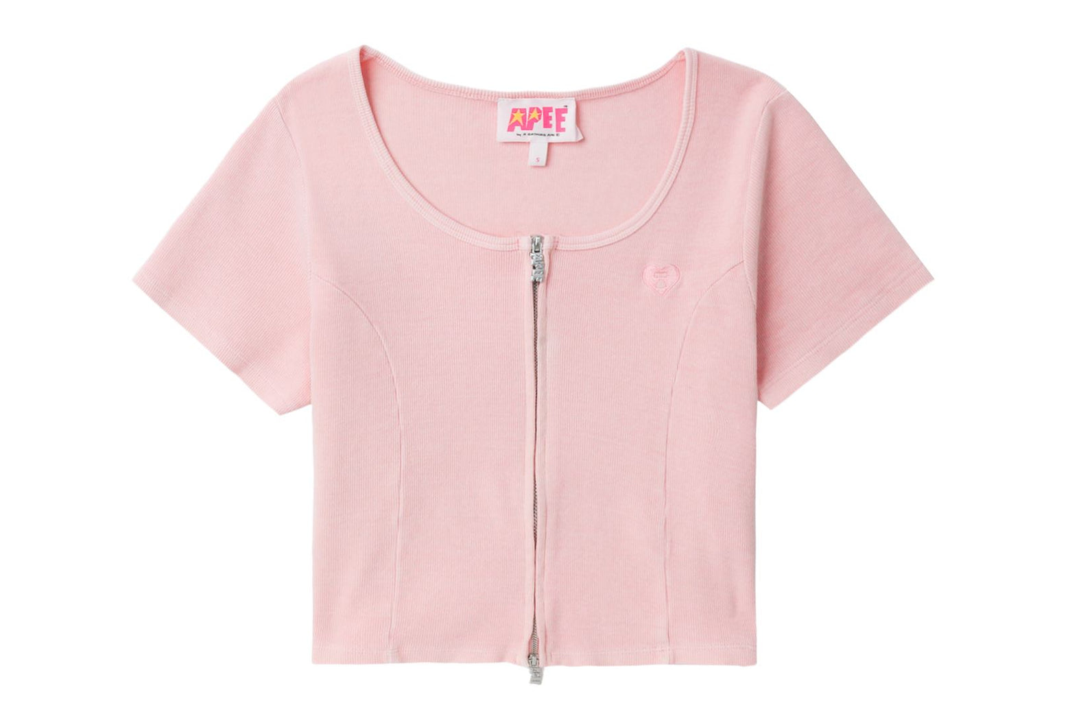 베이프 우먼즈 반팔티 WASHED ZIP UP TOP CK20-209-010 - 상세 이미지 2
