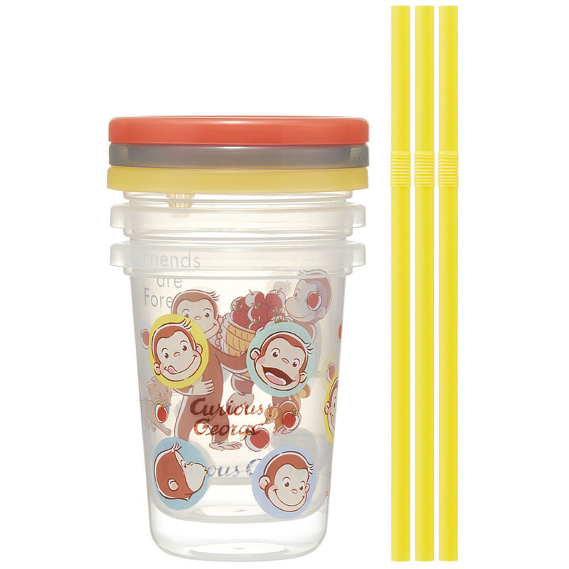 [발주상품 2~4 영업일 후 발송예정] 스케이터 원숭이 조지 캐릭터 빨대컵 3세트 230ml SIH2ST - 주방·식기 - 하카타몰