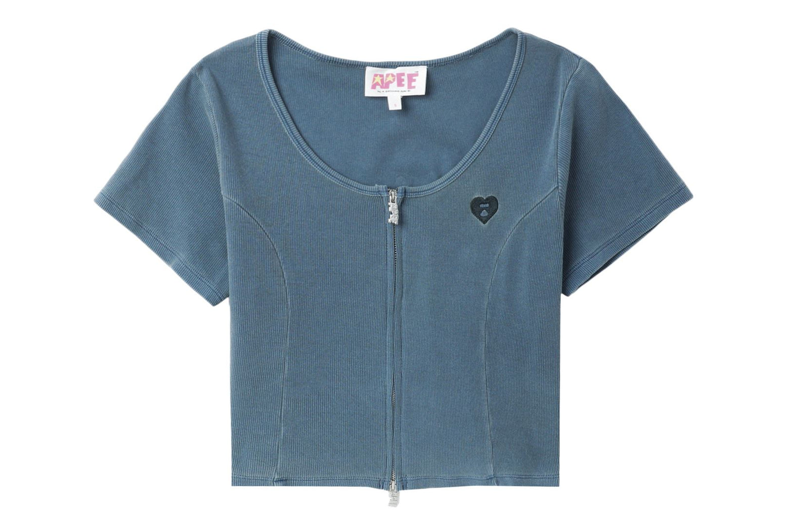 베이프 우먼즈 반팔티 WASHED ZIP UP TOP CK20-209-010 - 상세 이미지 3