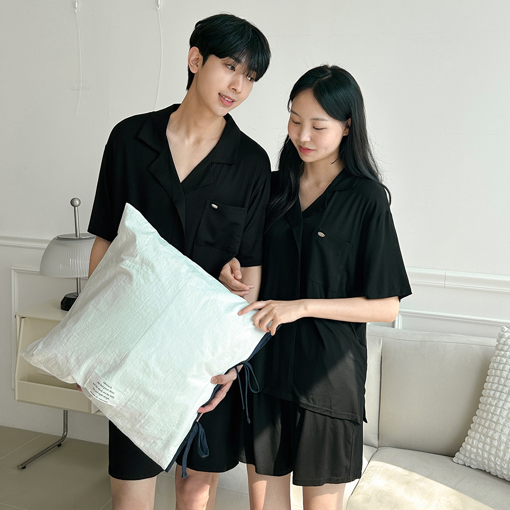 메이트 모달 반팔 커플파자마 남녀공용 잠옷세트 3color - 상세 이미지 2