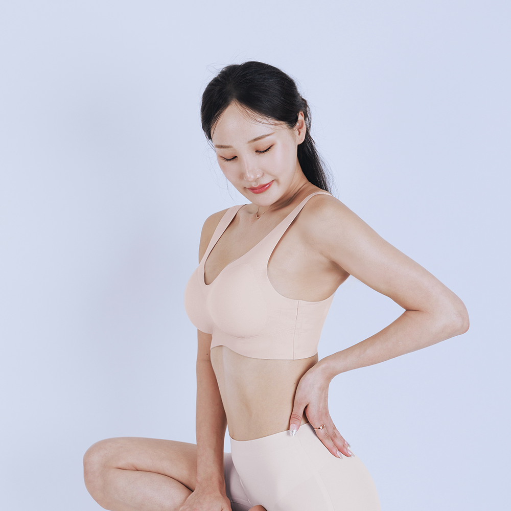 HNF 심리스브라 노와이어 일체형 볼륨업 패드 브라탑 여자 속옷 - 상세 이미지 2
