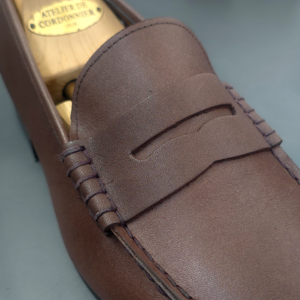 무광 진초코 천연소가죽 페니로퍼 수제화 handmade 240 290mm 이미지 8