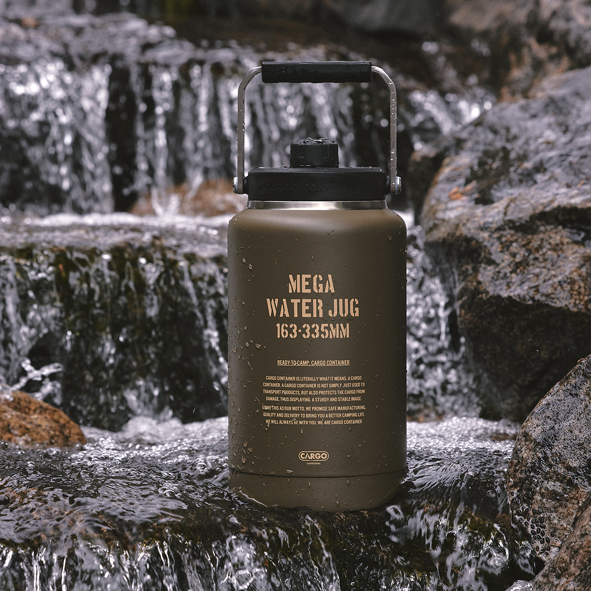 카고컨테이너 캠핑 워터 저그 얼음통 휴대용 텀블러 3.8L, 실버