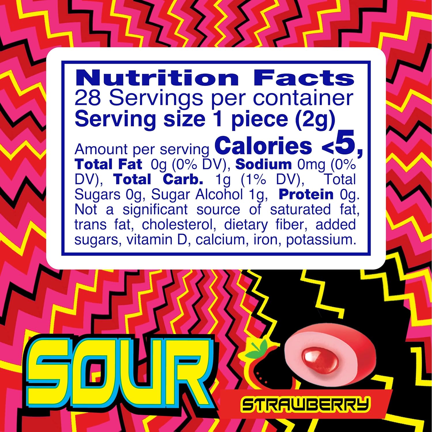멘토스 자일리톨 함유 SOUR 무설탕 츄잉껌 신 딸기 맛 28P 병(6팩) - 상세 이미지 5