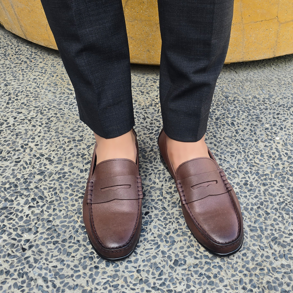 무광 진초코 천연소가죽 페니로퍼 수제화 handmade 240 290mm