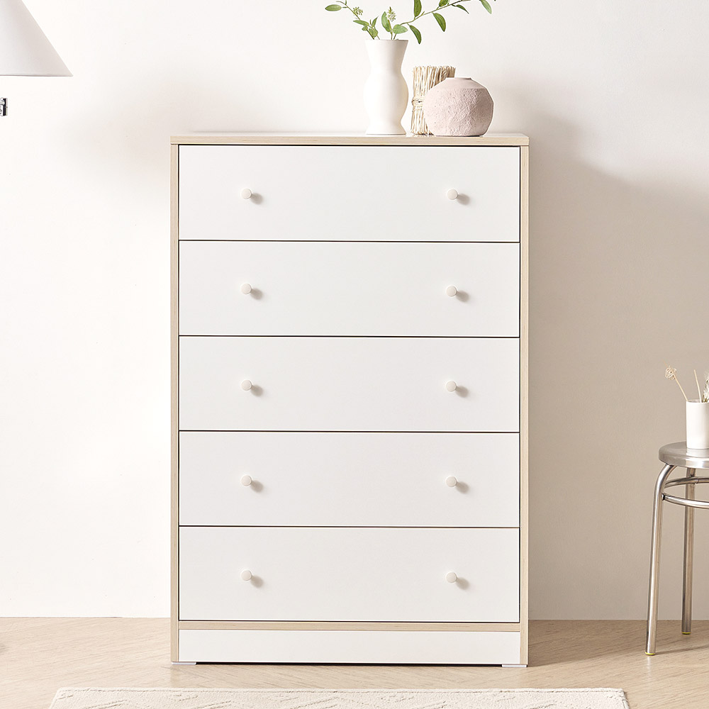 로즈스텔라 800폭 5단 서랍장 - 상품 이미지