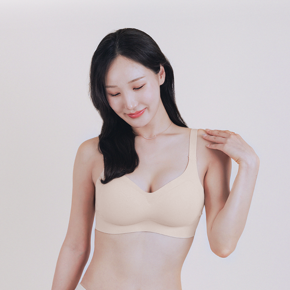 HNF 심리스브라 노와이어 일체형 후크형 볼륨업 패드 브라탑 여자 속옷 - 상세 이미지 3