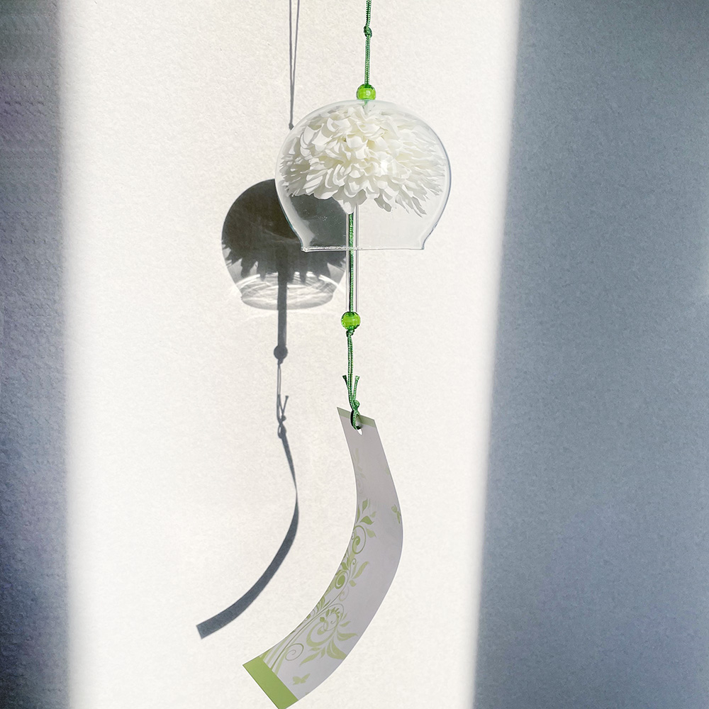 꽃 후우링 일본 유리 풍경 후링 후우린 유리종 현관 문 종 윈드차임벨 국화