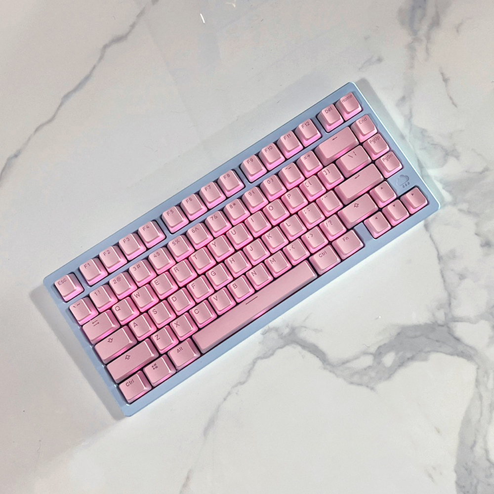 푸딩 투명 키캡 핑크 LED RGB 반투명 OEM PBT 커스텀 키보드키캡 117키