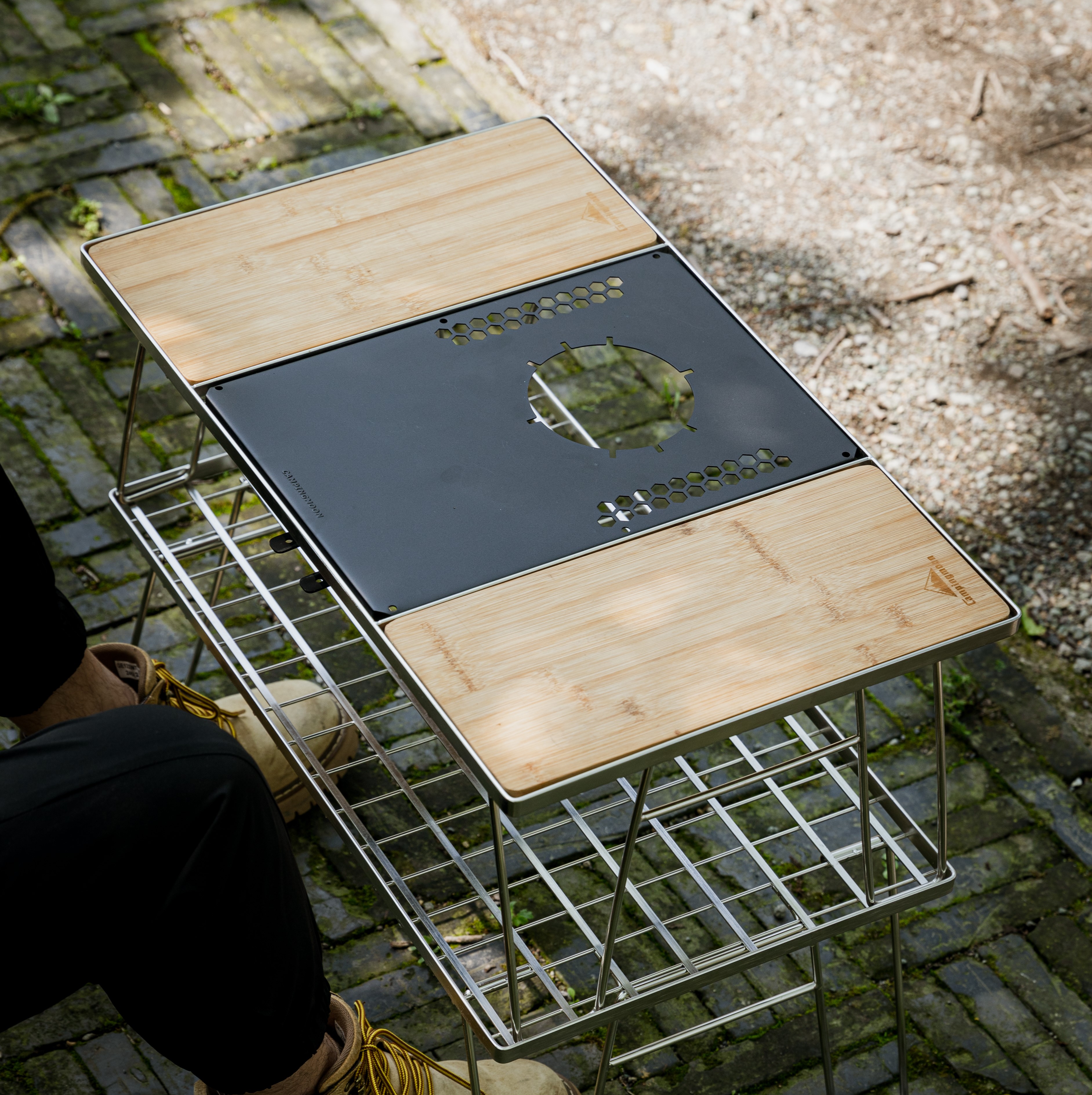 캠핑문 IGT 원버너 플레이트 유닛 상판 액출호환 블랙 KR-25