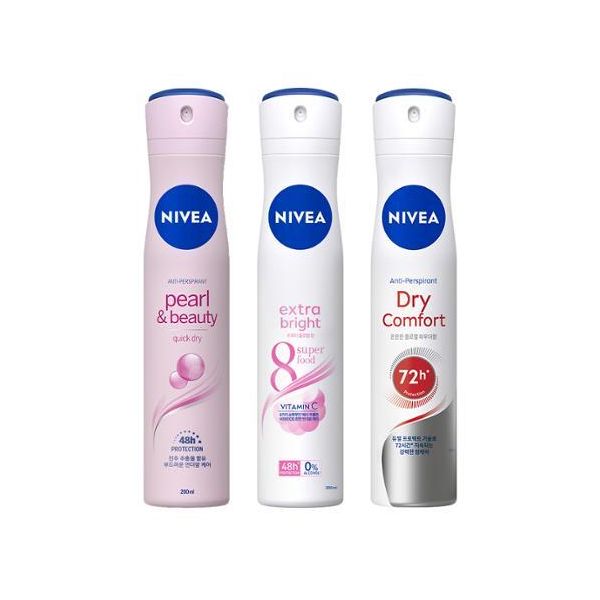 니베아 데오드란트 스프레이 200ml (드라이브라이트펄앤뷰티) 3종 택1 스프레이_브라이트 200ml : 카멜레온99