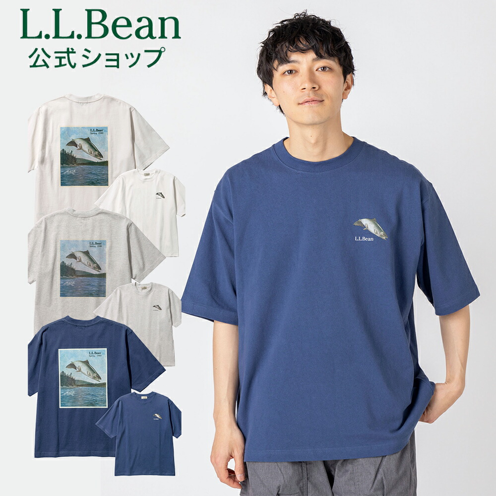 엘엘빈 LLBean 1980 카탈로그 트라우트 물고기 남성 반팔 티셔츠 3컬러 - 상품 이미지