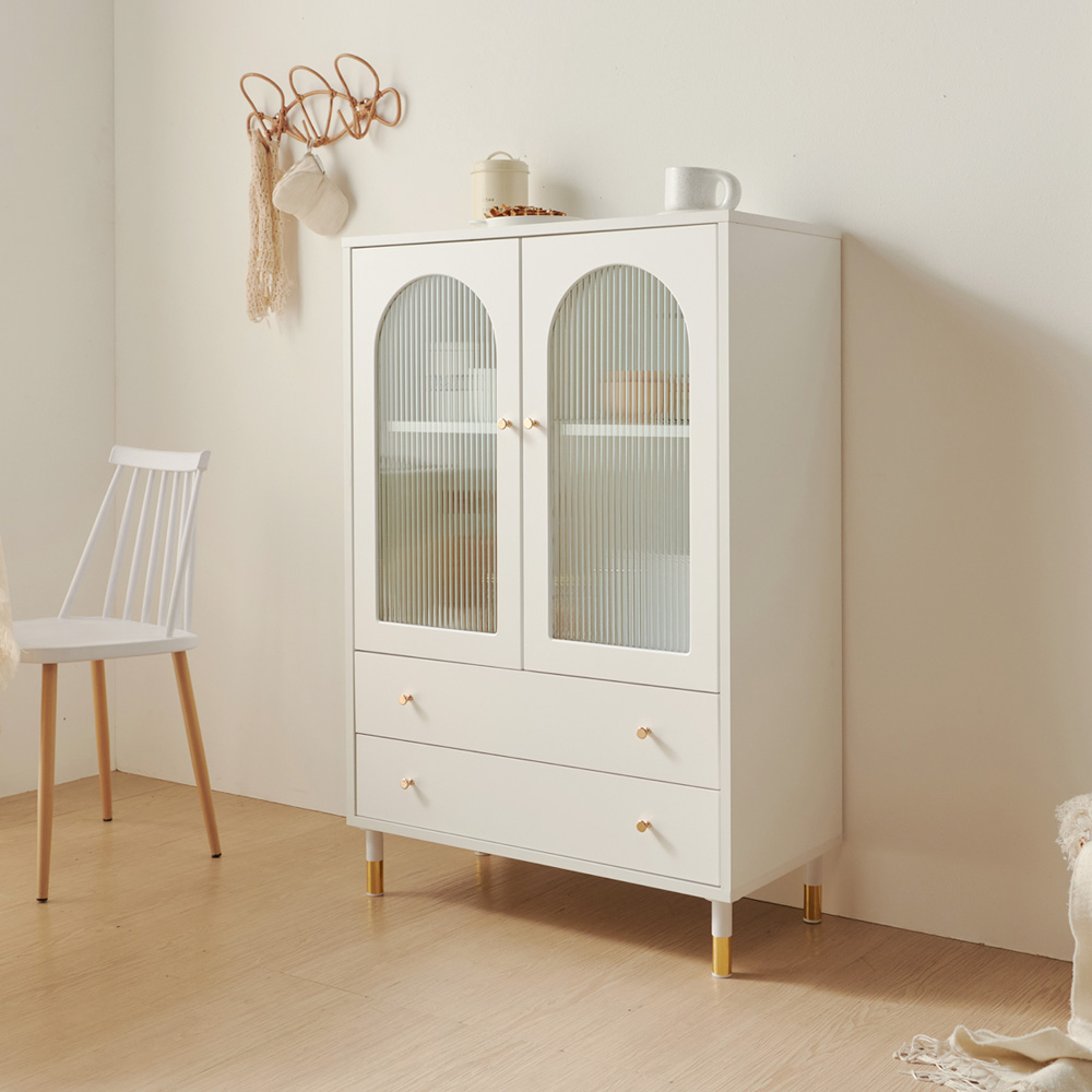 슈비 모루 유리 진열장 800 홈카페장 주방 거실 수납장 그릇 장식장 커피머신 선반