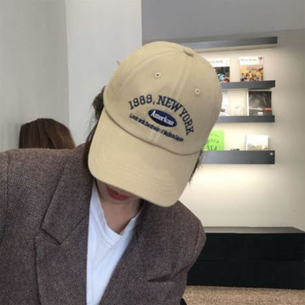 모자 캡 기본 야구 자수 여름 봄 가을 데일리 남자 여자 남녀공용 커플 귀여운 대학생 - 상품 이미지