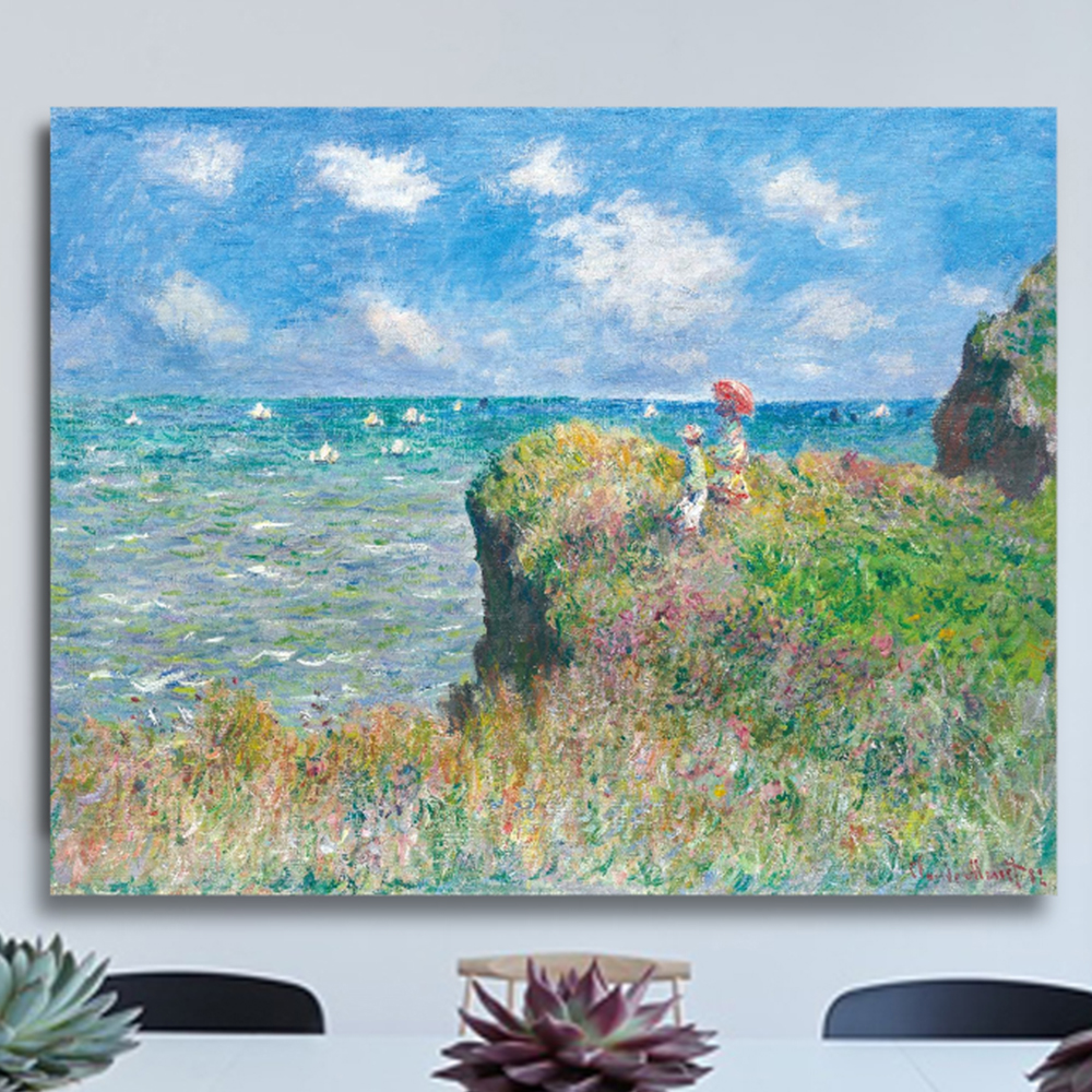 꽃이 만발한 초원 53X41 cm 캔버스 액자 모네 명화 그림 이미지 6