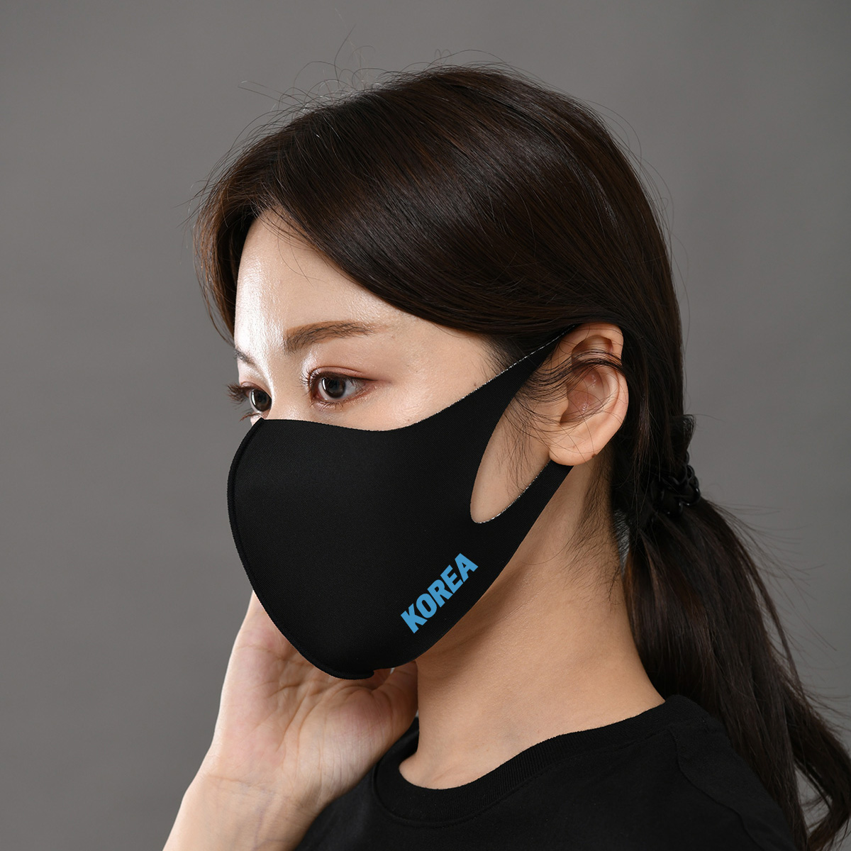 블랙 입체 마스크 반사 이니셜 로고 인쇄 각인 굿즈 제작 성인 아동 이미지 8