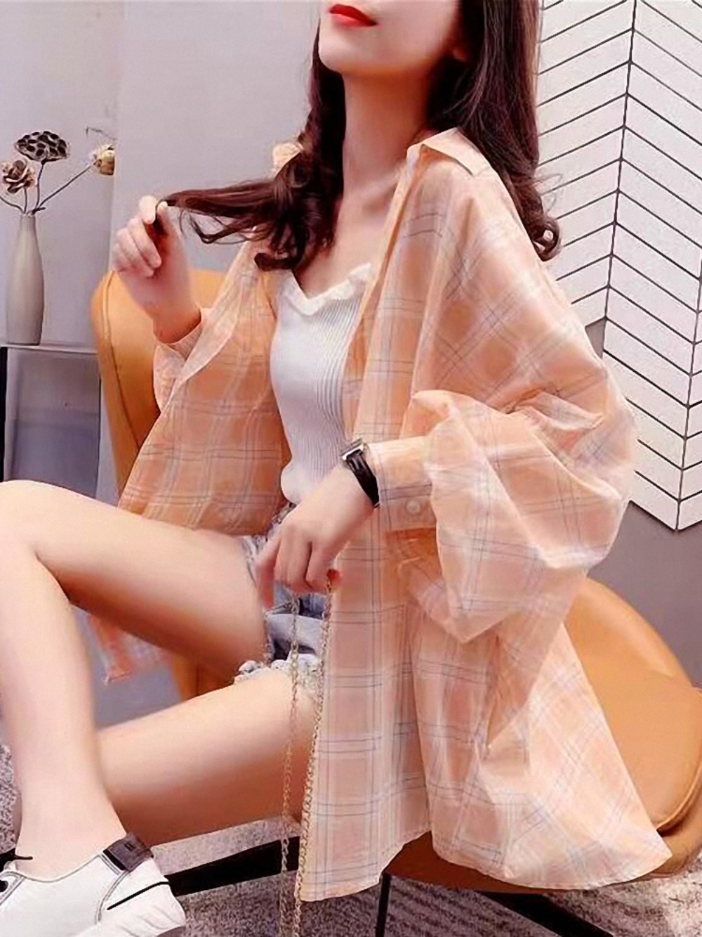 박원숙의같이삽시다3 166회 안문숙 셔츠 블라우스 간절기 오버핏 의상 옷 패션 - 상세 이미지 4