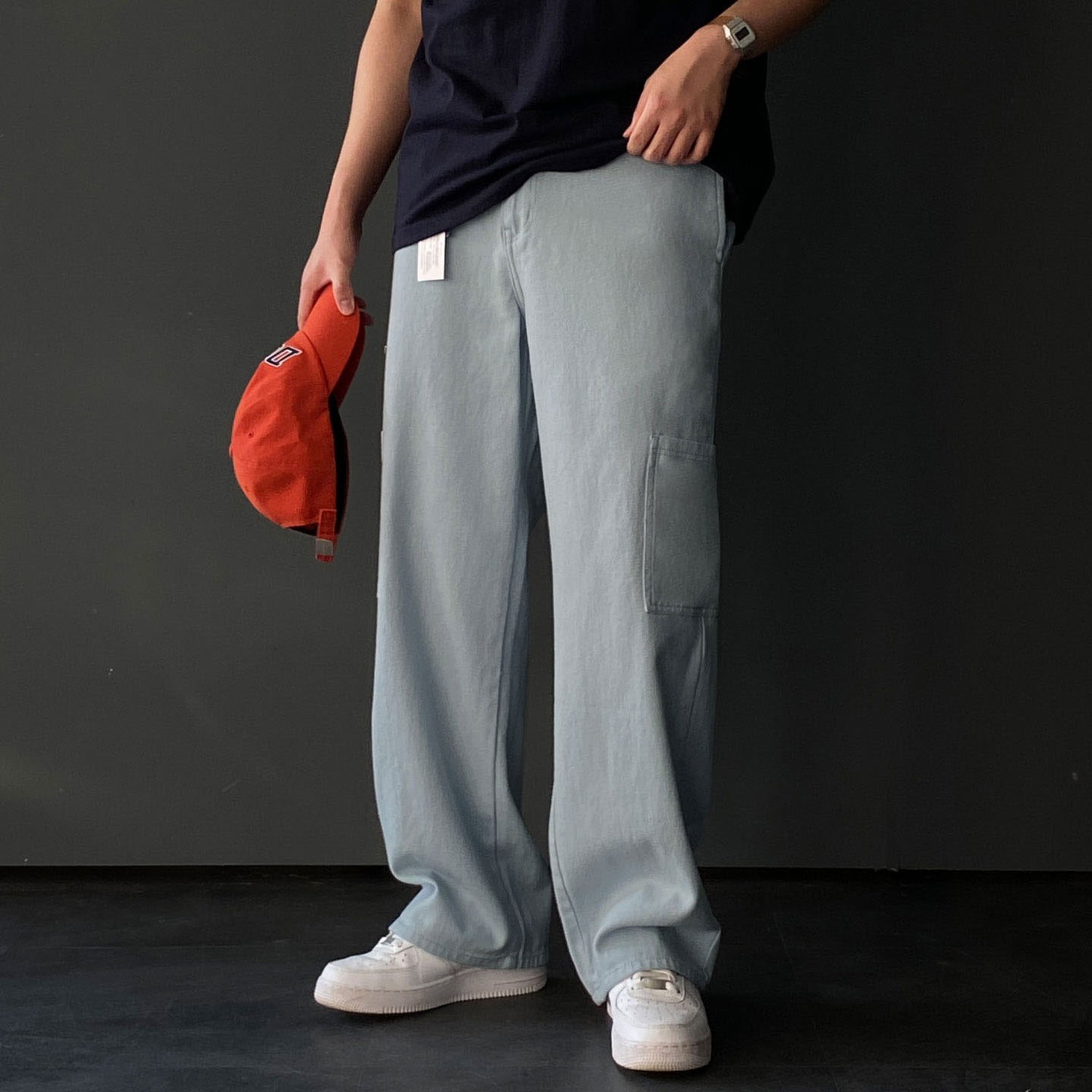 카펜터팬츠 워크팬츠 남자와이드팬츠 - 상세 이미지 5