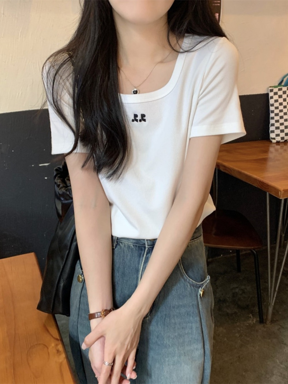 미녀와 순정남 24회 박도라 임수향 티셔츠 스퀘어넥 데일리 의상 옷 패션 - 상세 이미지 3
