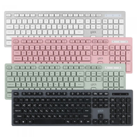 지클릭커 OFFICE PRO WK10 저소음 무선 블루투스 키보드 (화이트) 멀티페어링