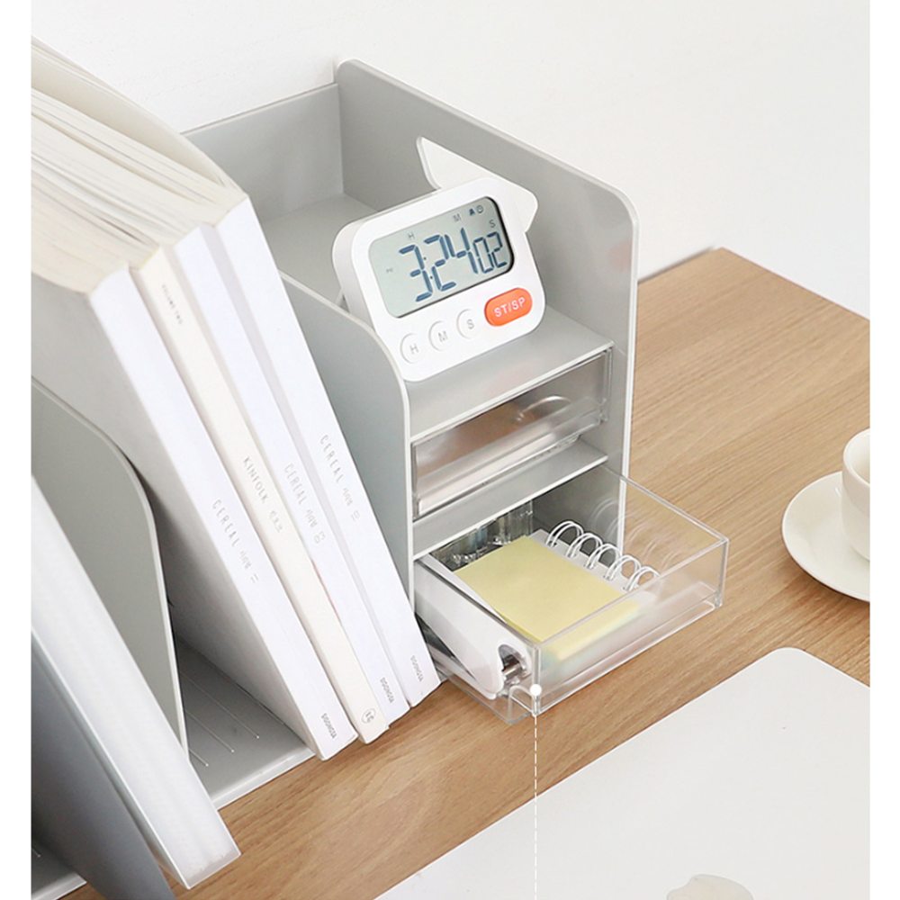 1단책꽂이 책상위 책장 정리선반 사무실 미니서랍장 파일꽂이