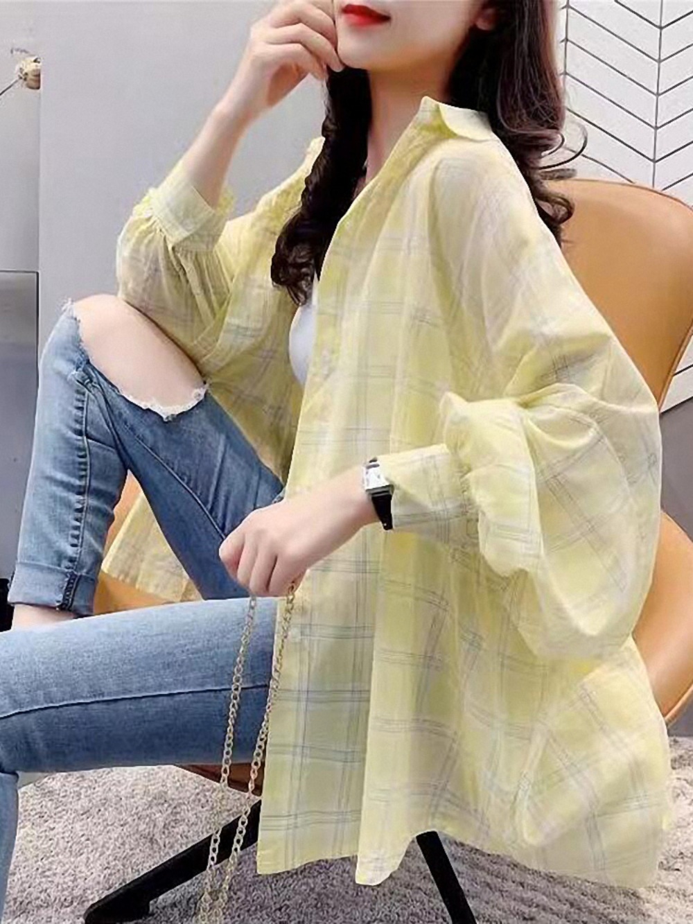 박원숙의같이삽시다3 166회 안문숙 셔츠 블라우스 간절기 오버핏 의상 옷 패션 - 상세 이미지 5