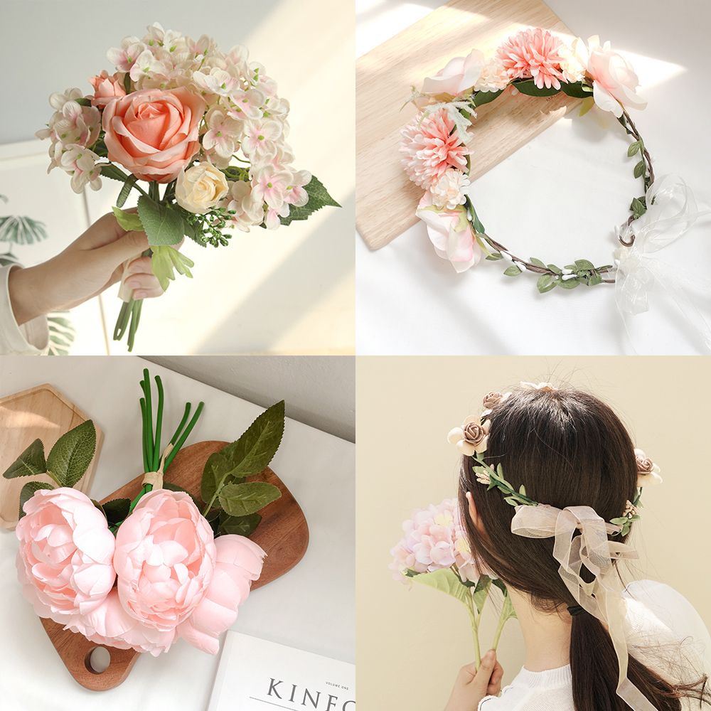 화관 조화 꽃 장식 셀프 브라이덜샤워 인조꽃(메리골드) 이미지 3