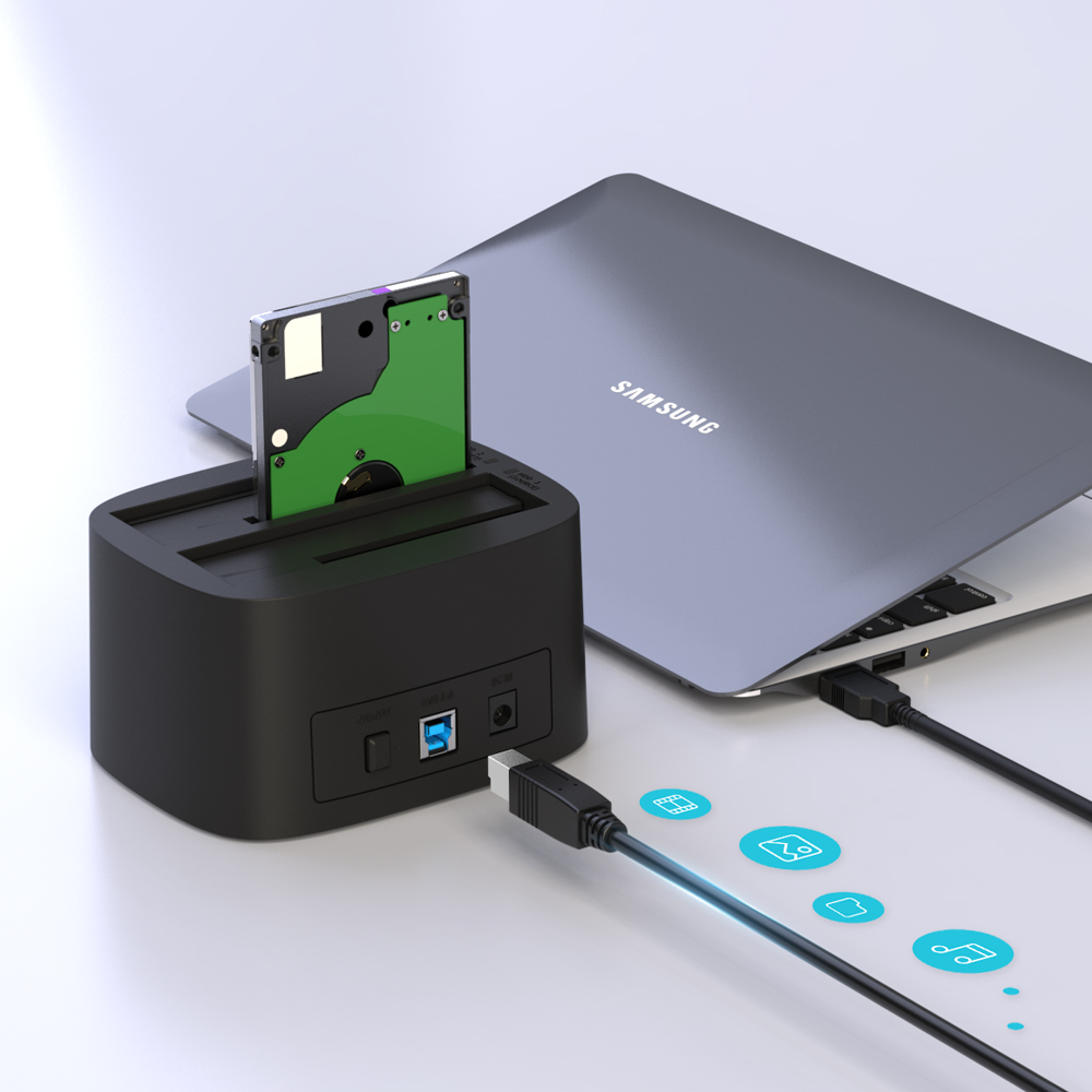 크우각 USB3.0 SSD HDD 하드 도킹스테이션 2베이 하드복사기 - 상세 이미지 4