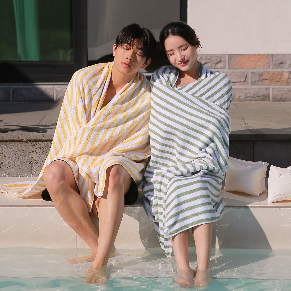 수올리 특대형 비치타월 물놀이 스트라이프 비치타올 캠핑 담요 큰수건 이미지 7