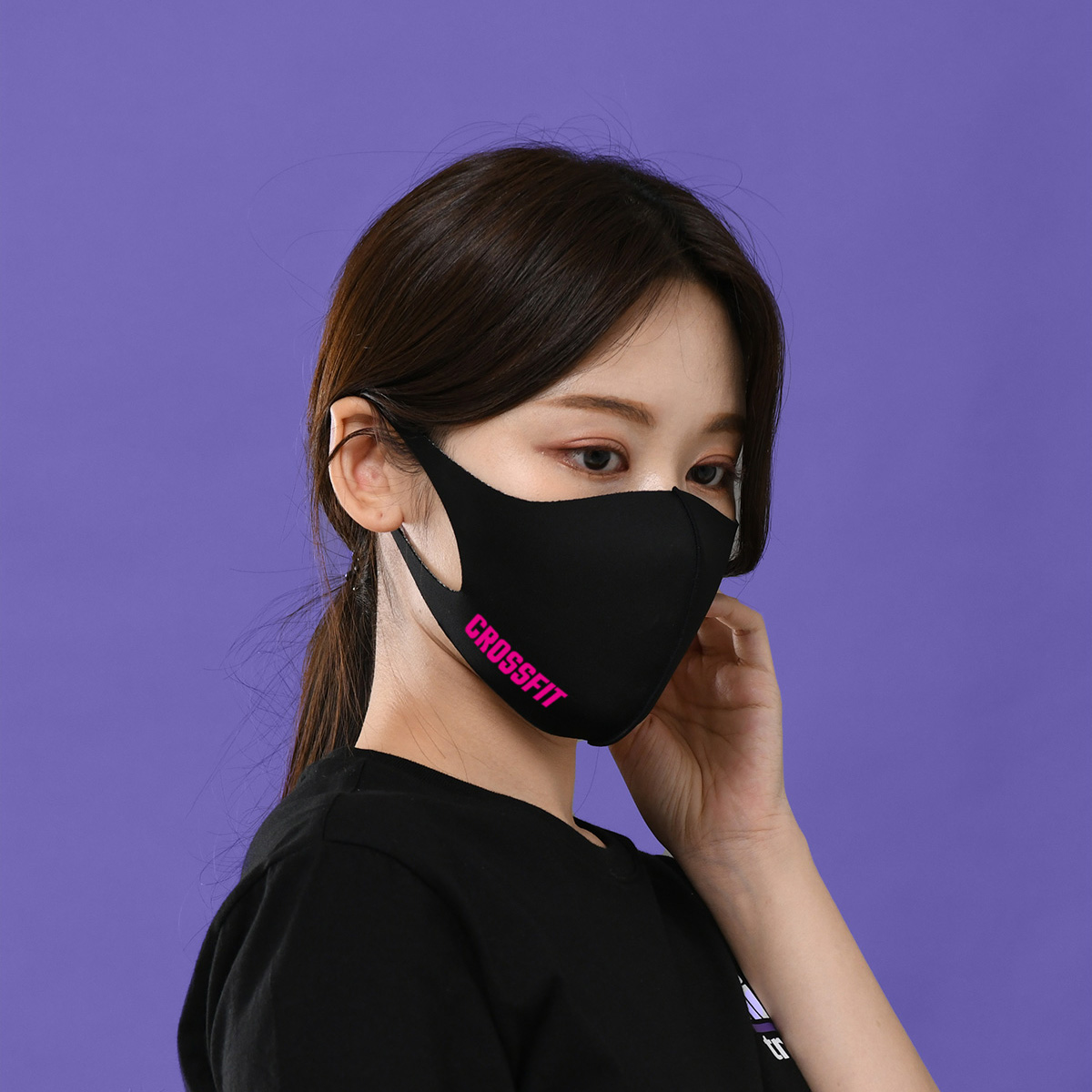 블랙 입체 마스크 반사 이니셜 로고 인쇄 각인 굿즈 제작 성인 아동 이미지 6