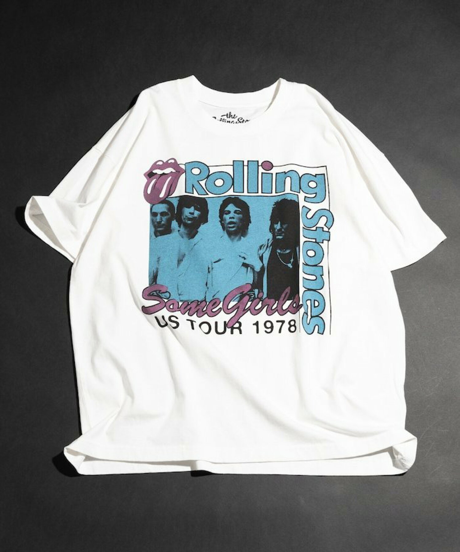 프릭스스토어 x ROLLING STONES TOUR 빅 실루엣 프론트 프린트 크루넥 티셔츠 - 상품 이미지