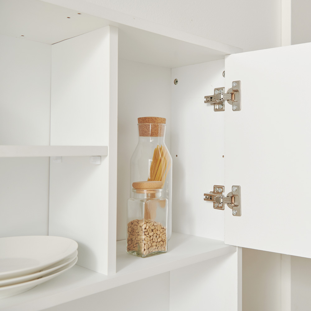 바랑 홈카페장 주방수납장 상부장 그릇장식장 팬트리 맘마존 선반 800x235x1010mm, 3단, 화이트 - 상세 이미지 5