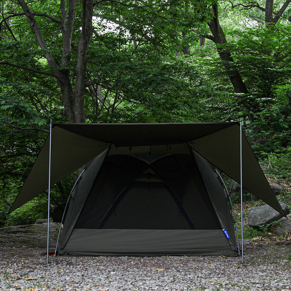 블루폴 아우라 텐트 세미 리빙쉘 돔 캠핑텐트 모스카키