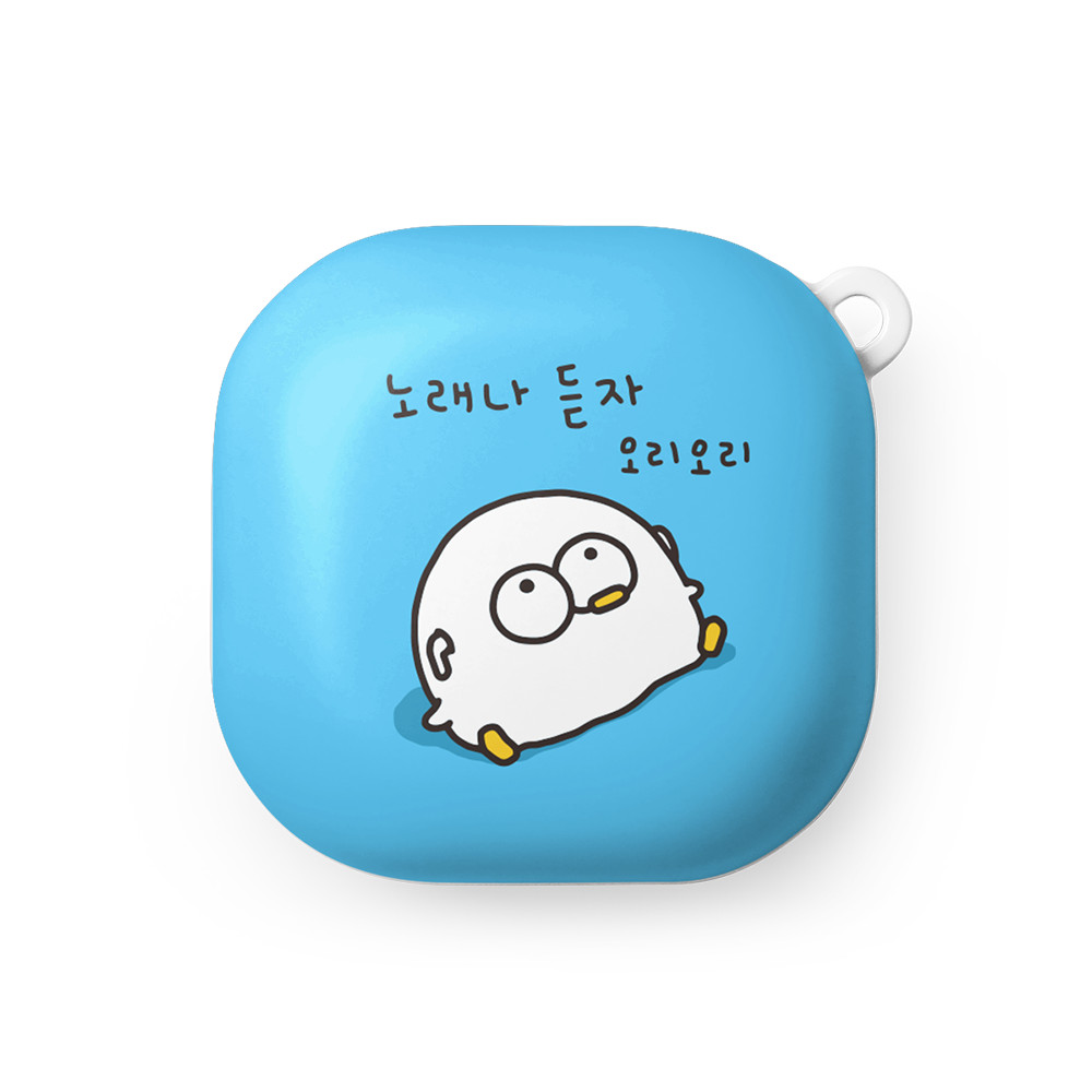 도넛 먹는 삐뚤이 버즈 라이브 하드 케이스 심플 배색 입삐뚤 오리 프로 호환 굿즈 - 상세 이미지 4
