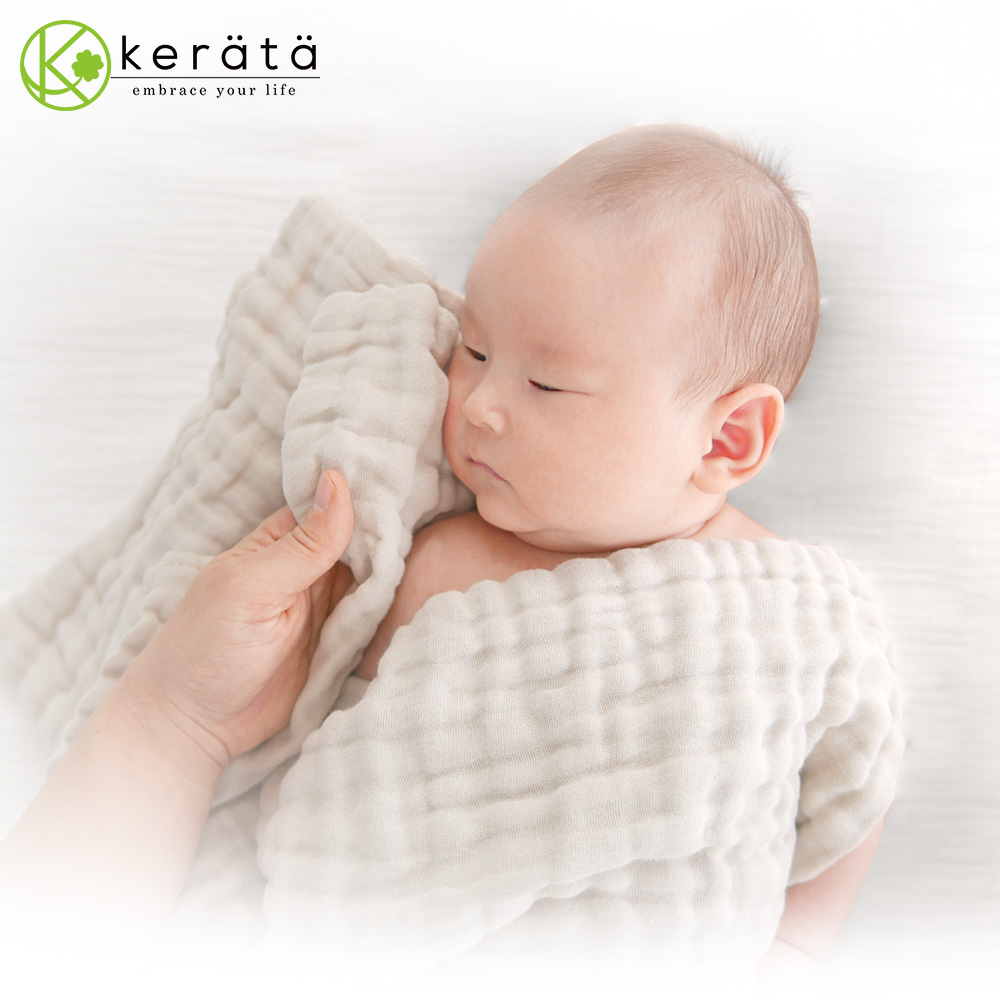 케라타 유아목욕타월 거즈형 6겹 겉싸게 포대기 3SET
