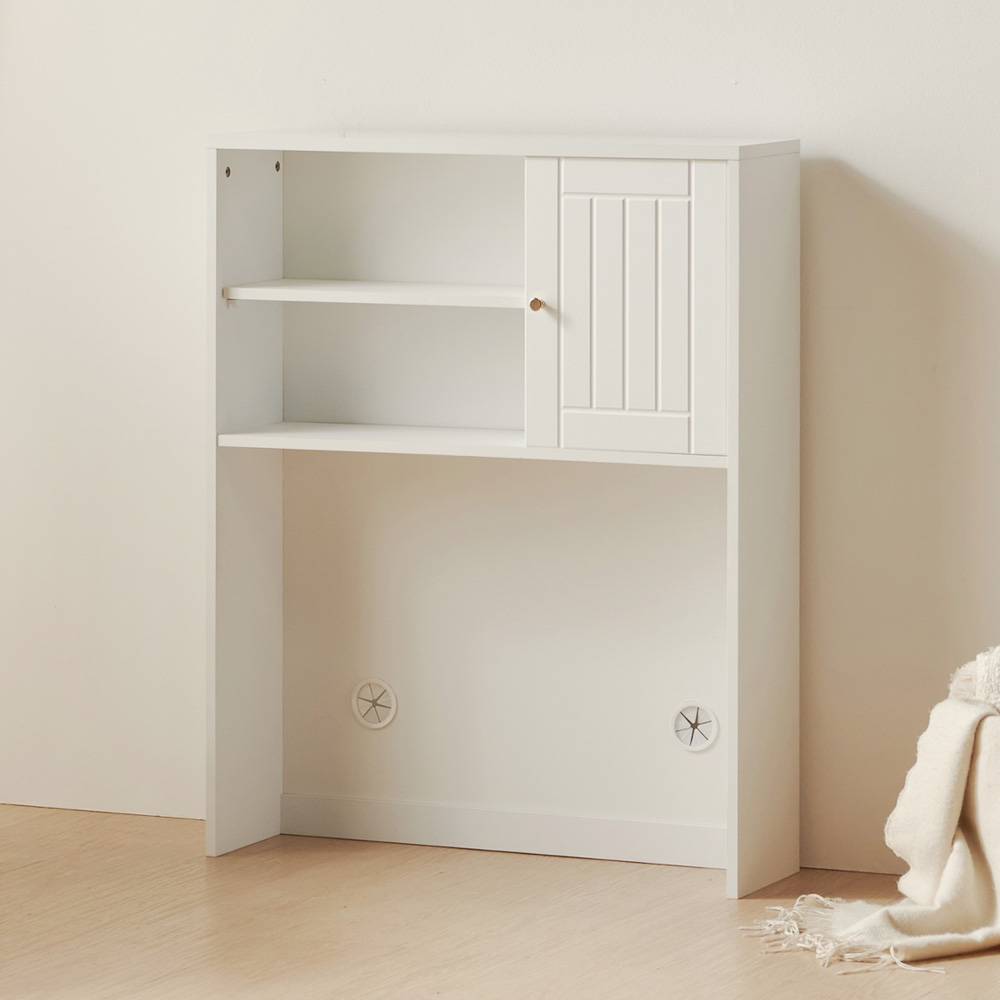 바랑 홈카페장 주방수납장 상부장 그릇장식장 팬트리 맘마존 선반 800x235x1010mm, 3단, 화이트 - 상품 이미지