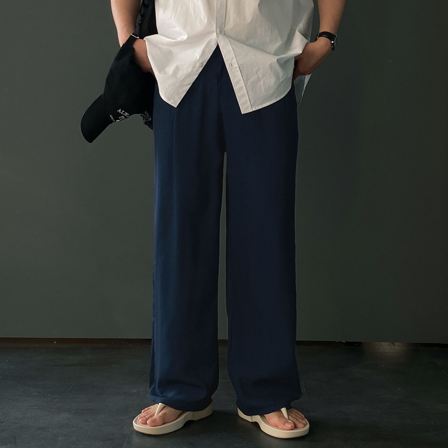 1+1 남자린넨바지 남자와이드팬츠 여름슬랙스 - 상세 이미지 4